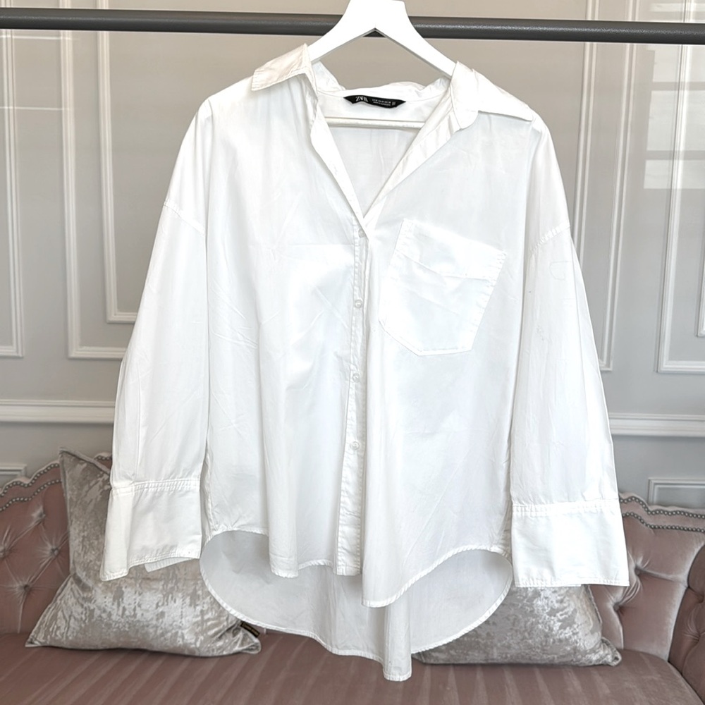 Zara White Button Down Shirt